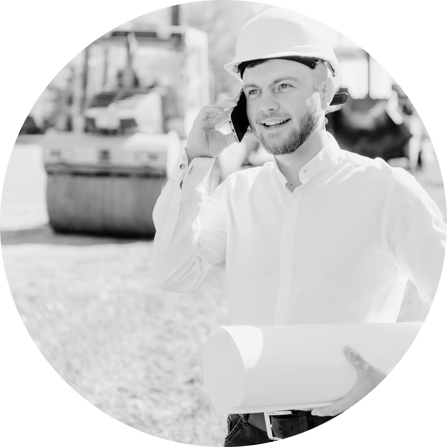 Field technician on phone