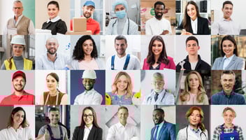 Collage of Many People That Work in Diverse Jobs