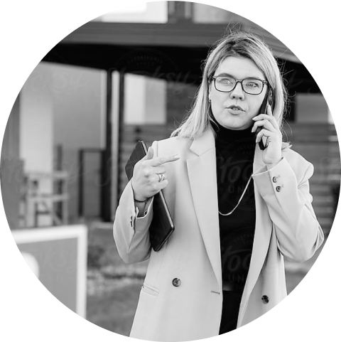 Real estate agent on phone
