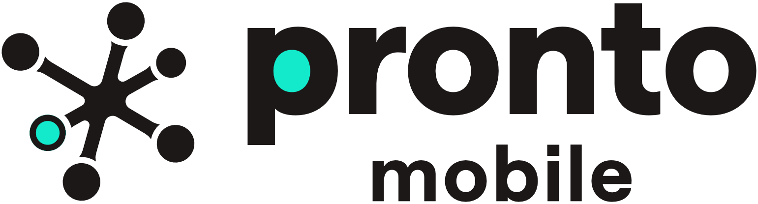 pronto mobile logo in black and green