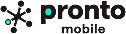 pronto mobile logo in black and green