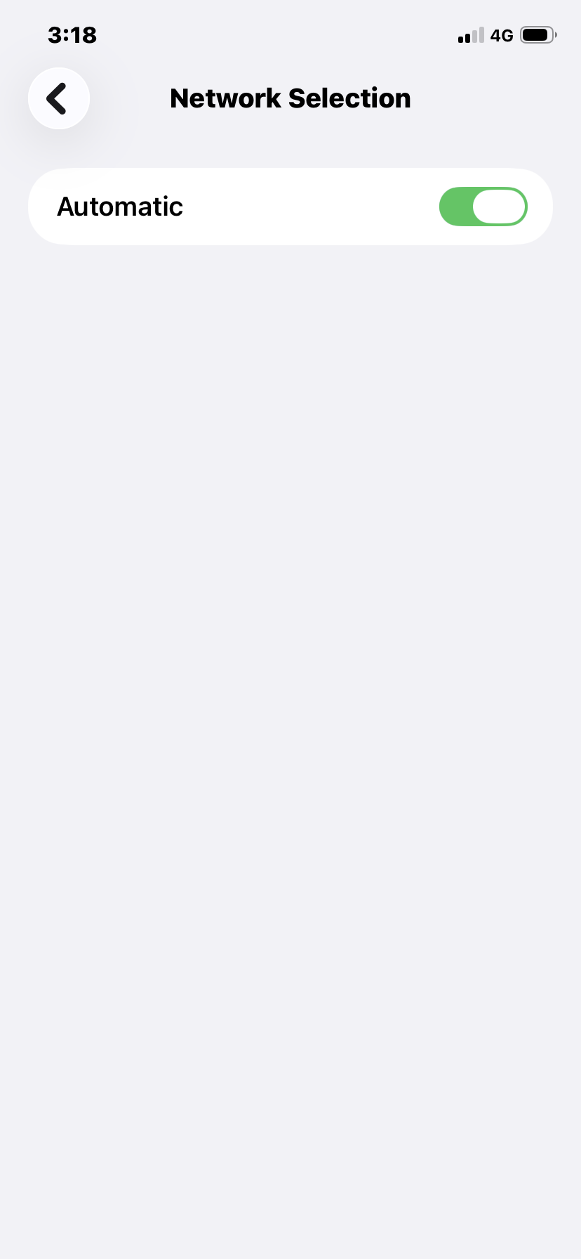 iOS Automatic Network Selection